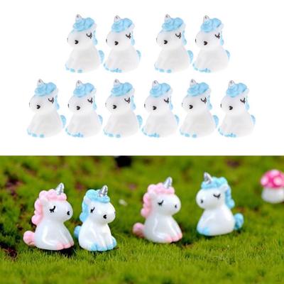 10Pcs Miniature Figurine Blue Fairy Garden Dollhouse Micro Landscape Ornaments Gift for