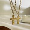 Trendy Unisex Pendant Neck Chain Vintage Inspired Stainless Steel Hip Hop Crucifix Necklace Metal Clavicle Chain