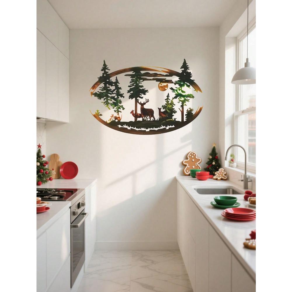 Metal Deer Bear Wall Art Home Decor Christmas Ornament Craft