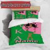 3pcs Duvet Cover Set (1*Duvet Cover + 2*Pillowcase, Without Core), Custom Name Alpha Kappa Alpha Pattern Bedding Set, Home Bedroom Decor Gift
