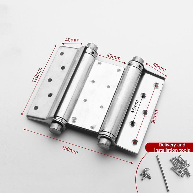 Edelstahl Freie Türscharniere Mit Innen- und Außen Doppelt Öffnend Automatischer Türschließer Verdickte Feder Leise Scharniere
