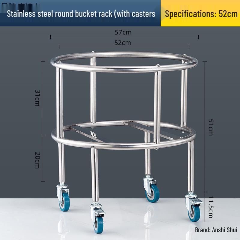 Stainless Steel Wheeled Multi-Purpose Rack: Soup Pot, Insulated Bucket, Cutting Board, & Hot Water Storage