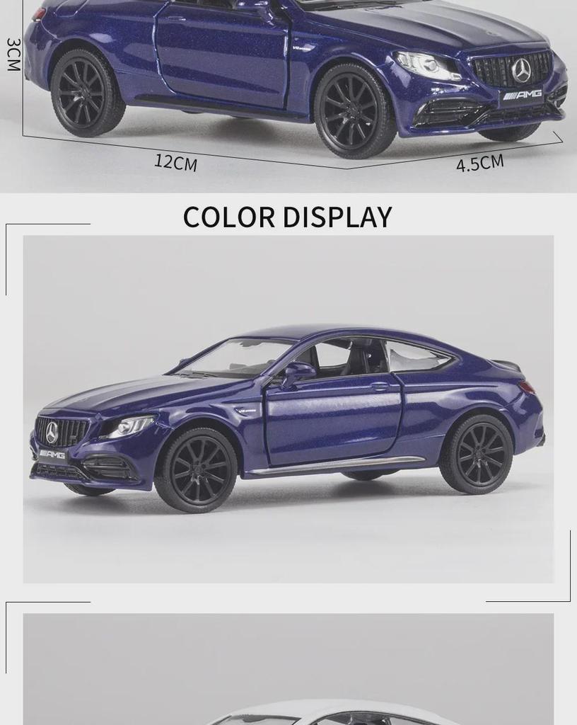 1:36 Mercedes-Benz Metall-Spielzeugauto mit Rückzugstüren für Kinder - Schmuckornament