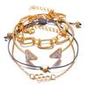 4 Pcs/set Women's Bracelet Retro Style Marble Chain Love-heart Shape Bracelet