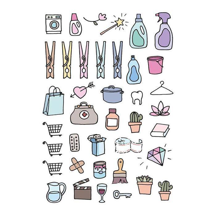 Décalcomanies - ARTEMIO - Planner quotidien - Multicolore - 40 motifs - 21x14,8 cm