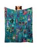 Haunted Mansion Blanket 50X40 Soft Cozy Fleece Throw Blanket Plush Lightweight Warm Fuzzy Flannel Blankets And Throws For Couch Sofa Bed, Blue