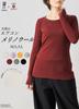 901 Made in Japan Merino Wool Ribbed Long Sleeve Cut and Sew Crew Neck [SPAN] T-Shirt Women's (LL, A-Off)