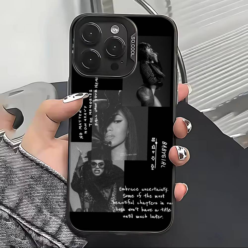 Hip Hop C-Cardi B Handyhülle Für iPhone 17,16,15,14,13,12,11 Plus,Pro Max,XS,Bunte Silberne Schwarze Hülle