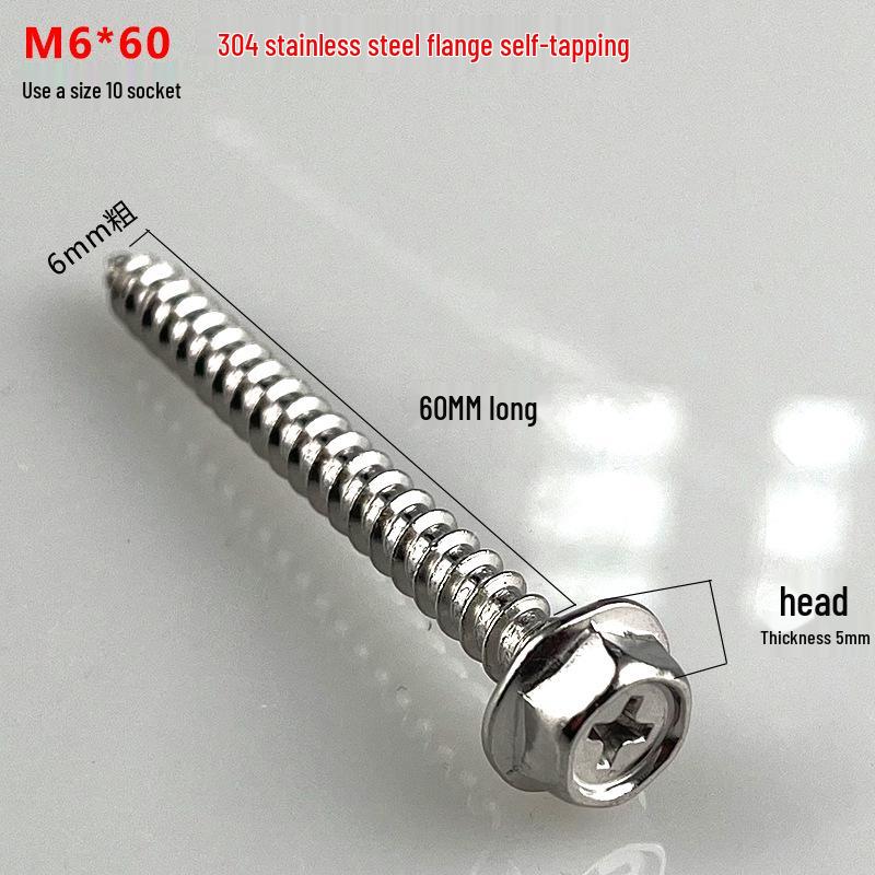 Hex Flange Phillips Self-Tapping Screw with Washer for Bathroom Cabinet and Washbasin