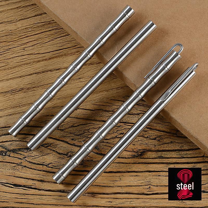 Stainless Steel Bamboo Style Ballpoint Pen – Metal Business Gift & Student Stationery