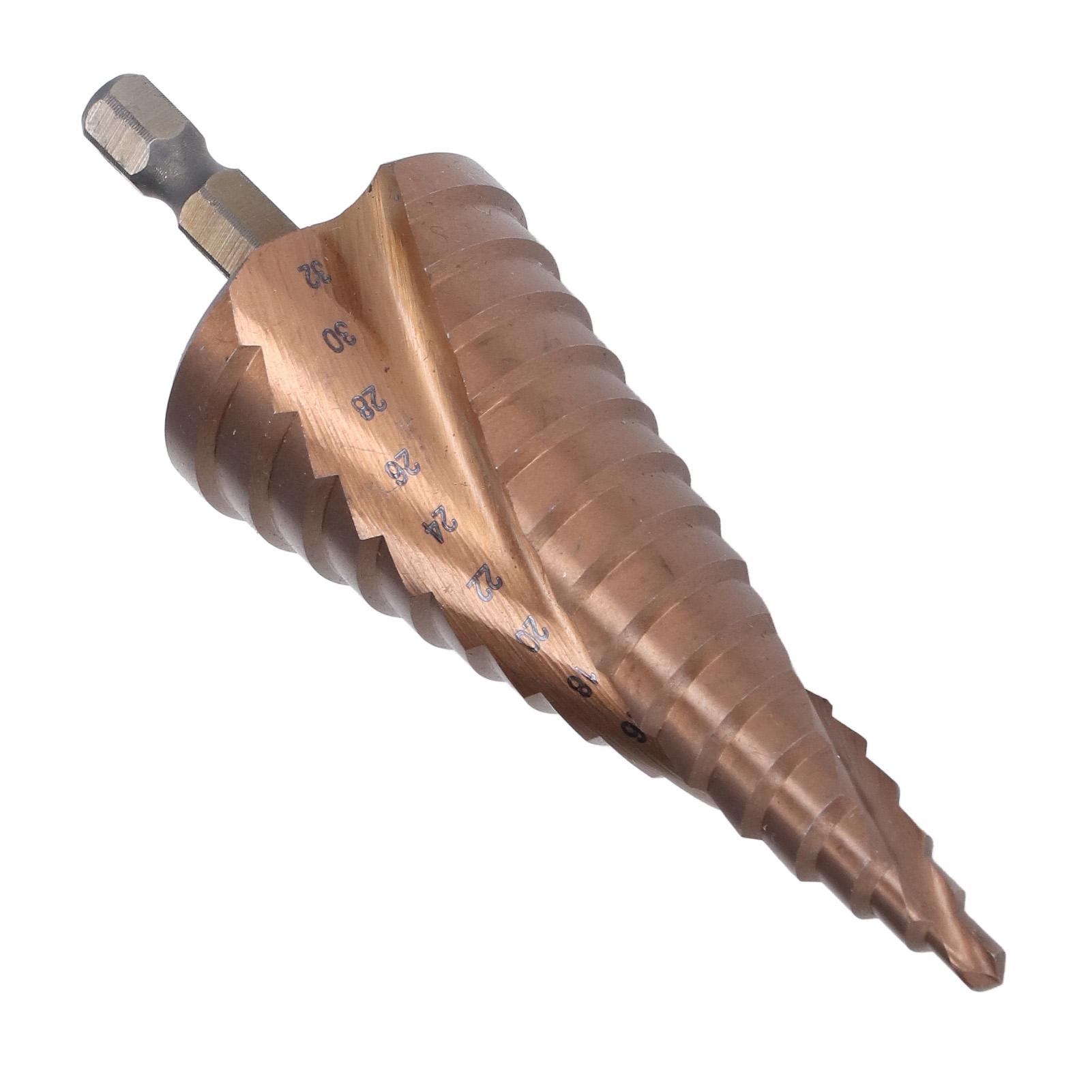 

Step Drill Bit 2 Spiral Groove Pagoda Hole Reamer HSS Cobalt Drilling Counterbore 432mm M35