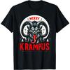 Krampus Graphic Tee Funny Merry Krampus Anti Santa Claus Print Casual Round Neck T-Shirt