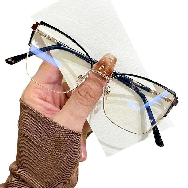 New Cat Eye Glasses Frame Ladies Anti-blue Light Glasses Fashion Metal Eyeglasses Computer Goggles