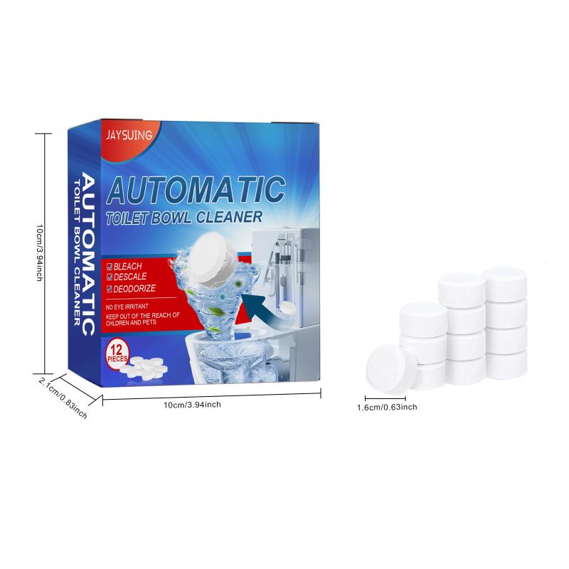 12Pcs Toilet Bowl Cleaning Tablets Household Toilet Odor Stain Descaling Effervescent Tablets No Residue And No Irritation