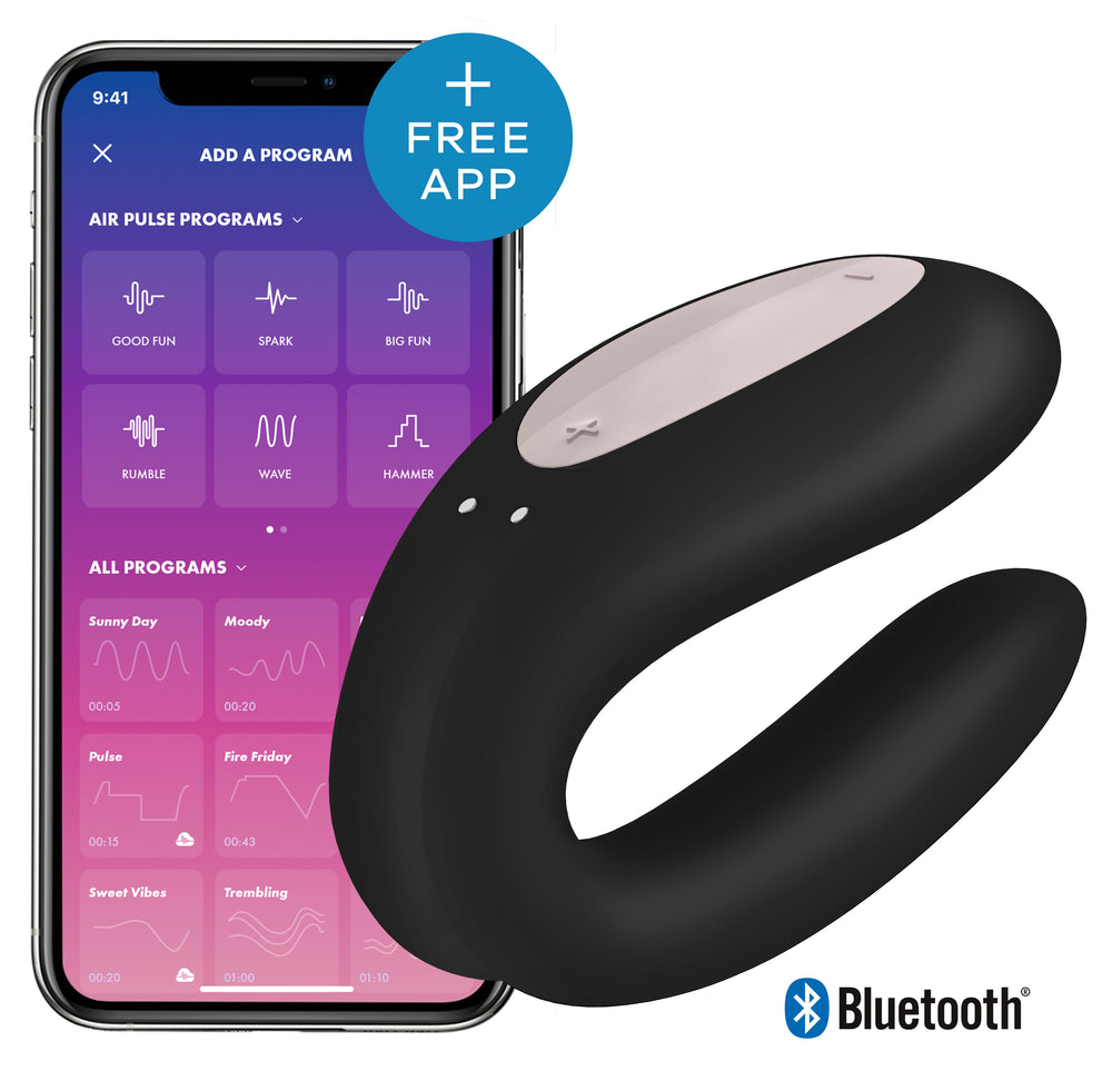 Stimulateur connecté Double Joy Satisfyer Noir - Satisfyer - Double Stimulation