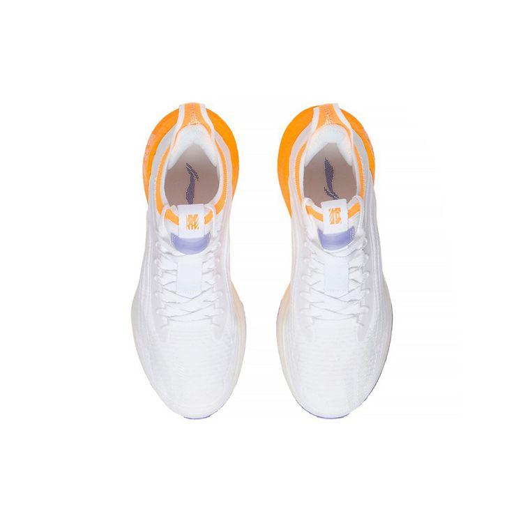 Li-Ning Chaussures de Course Essentielles Antidérapantes Respirantes Basses Sneakers Femmes Blanc Orange ARRS004-1