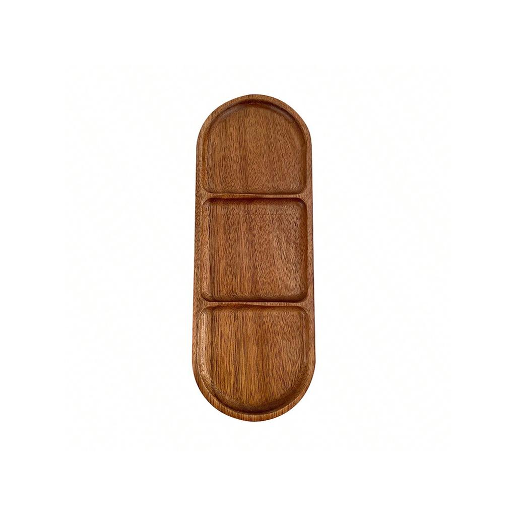 Leeseph Acacia Wood Serving Plate, Food Tray Nut Candy Bowl Fruit Storage Bread Plate Snack Tray or Home Office Decor Tray