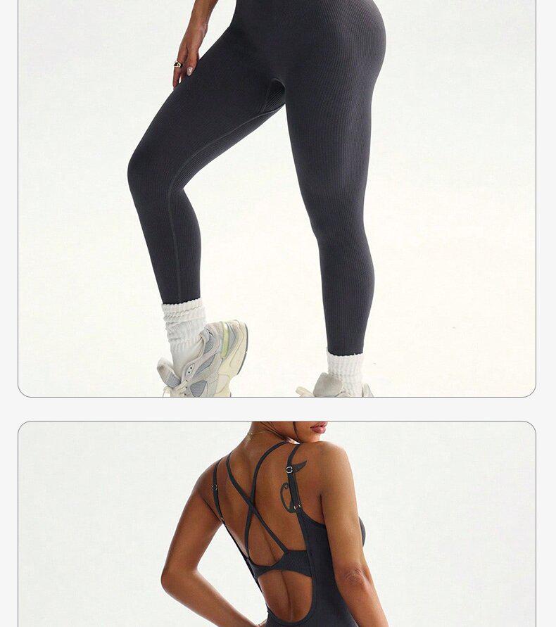 Stilvoller Europäischer & Amerikanischer Body Shaping Yoga-Bodysuit - Schlankmachend, Po-Hebend, Enganliegend für Laufen & Fitness