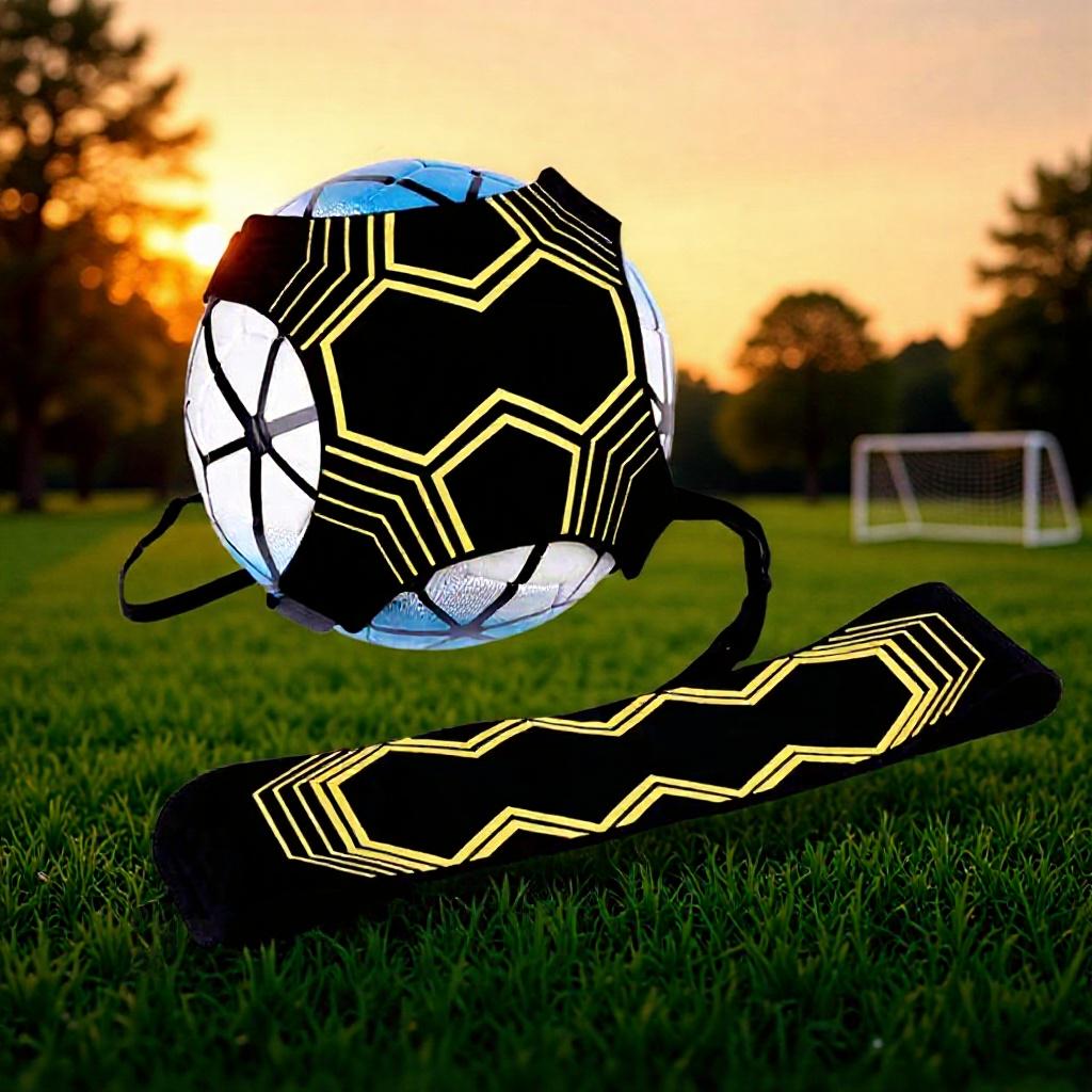 

Kids Football Training Kit: Juggling Rebound Belt & Kicking Aid Equipment Standard Four-sided жёлтый