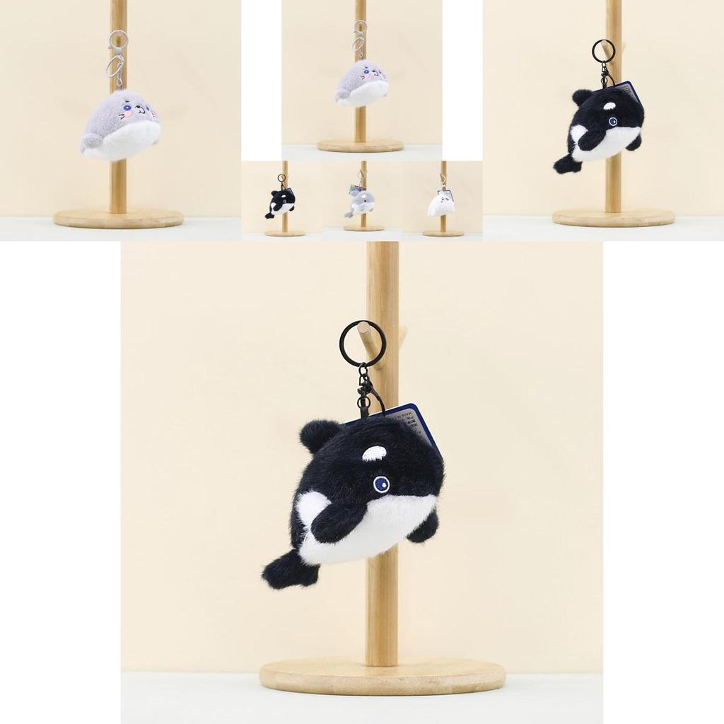 Entzückende Plüschwal- und Seehund-Schlüsselanhänger-Accessoires Weiche Stofftier-Spielzeuge