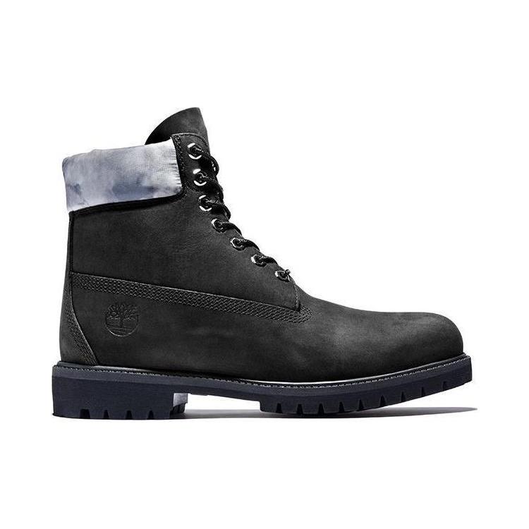 Timberland Premium 6 Inch Waterproof Boots 'Black Nubuck with Grey Camo Collar' Men's A2NCJ001