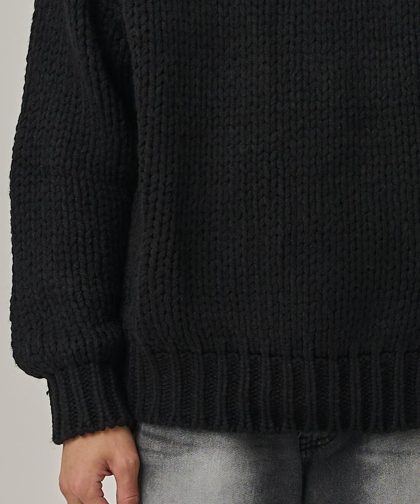 ANALOG MOOD Heavy Warm Round Pullover Knit (Black)