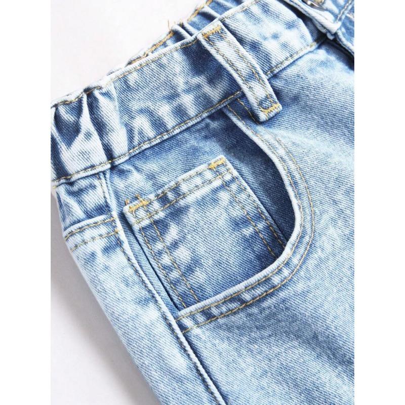 Women Vintage High Waisted Loose Wide Leg Straight Long Denim Jeans