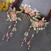 Chinese Style Bridal Headwear Flower Wedding Hair Accessories Retro Earrings Hairpin Set  Women