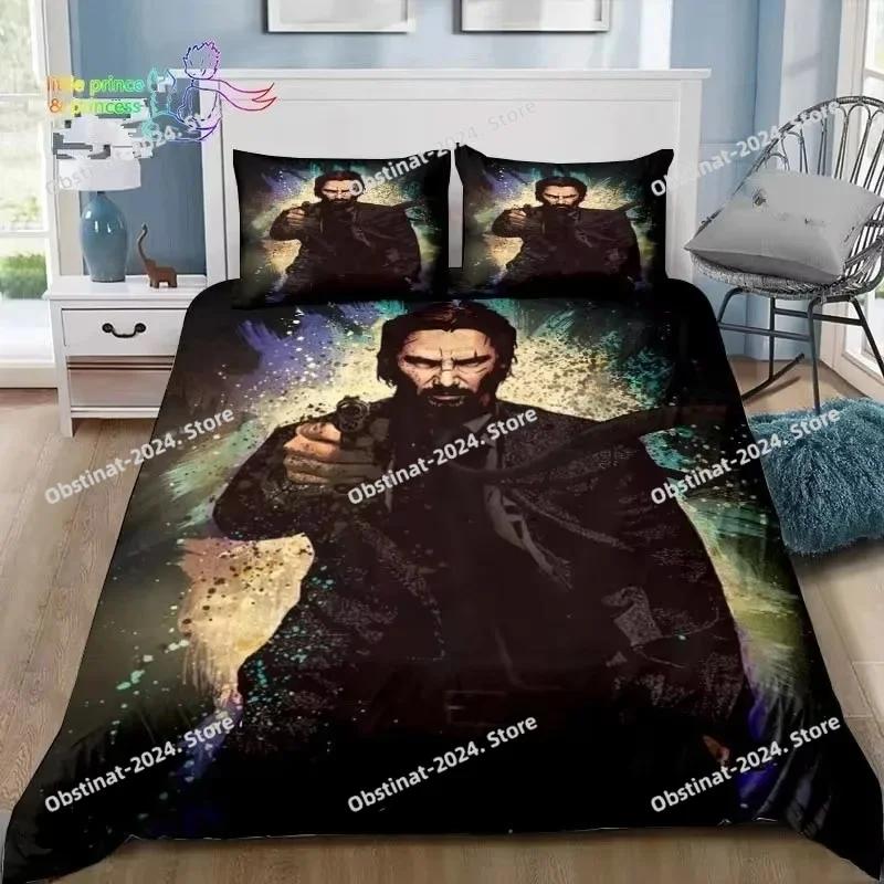 Thriller Film John Wick Bedding Set Duvet Cover Full Queen King Size Pillowcase Bed Print Bed Set Aldult Kid Bedroom Single Twin