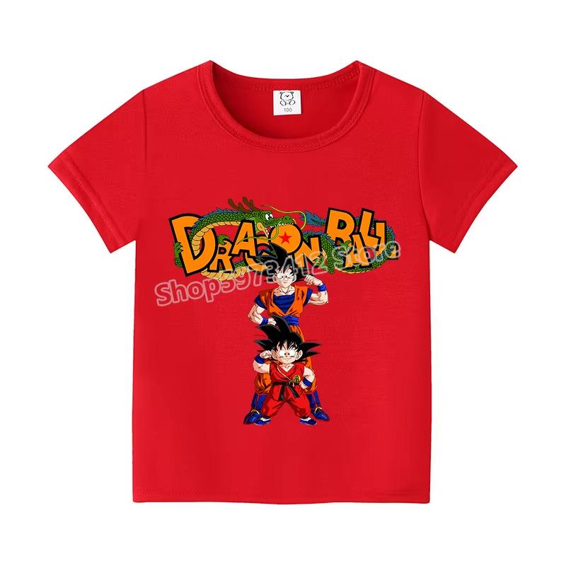 Colorful Dragon Ball Sun T-shirt: Harajuku Style Short Sleeve for Kids