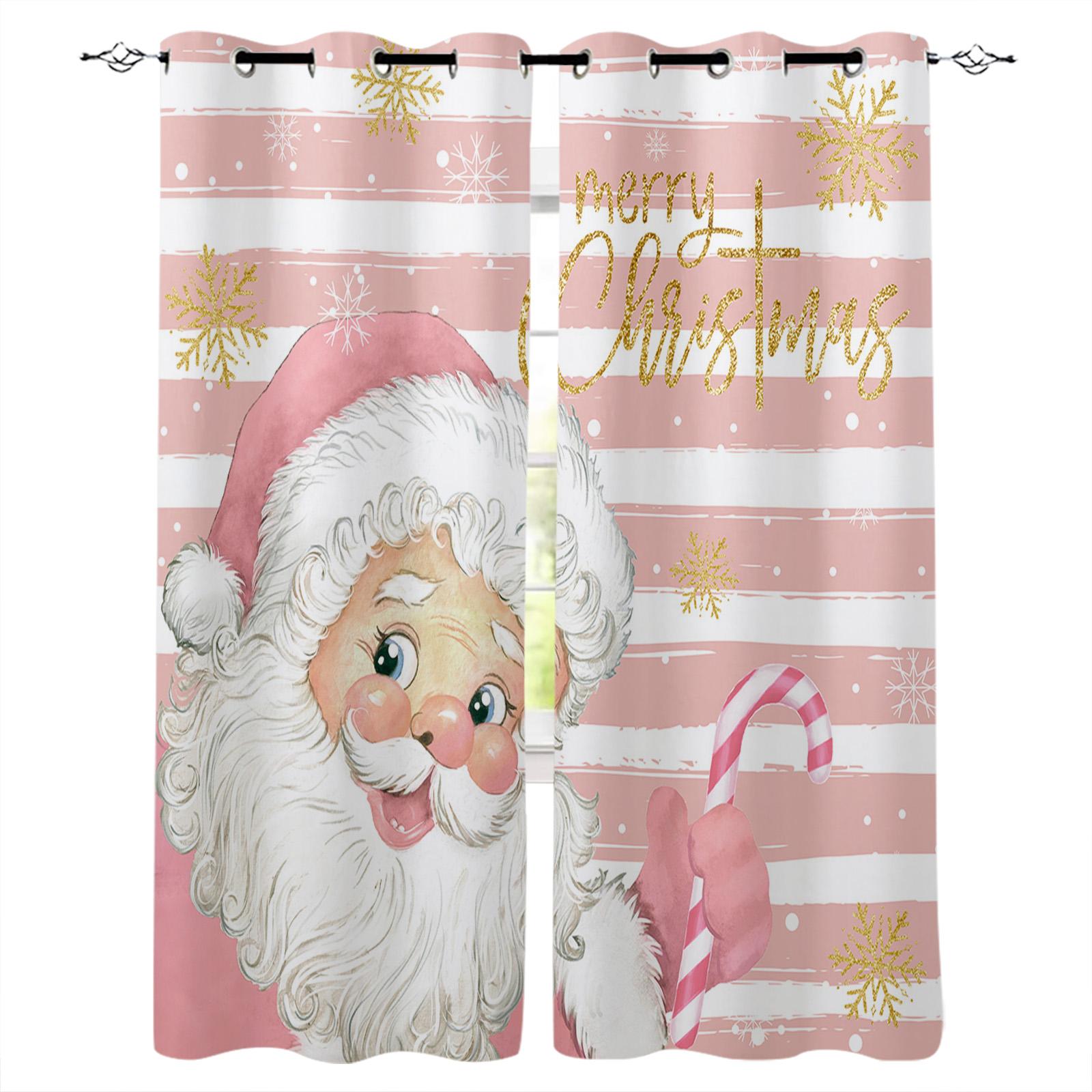 

Рождественские шторы с изображением Санта-Клауса для гостиной, детской спальни, декоративные шторы для окон, кухонные шторы W135 x H60cm