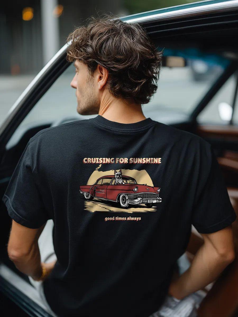 Cruising for Sunshine T‑shirt with retro car S