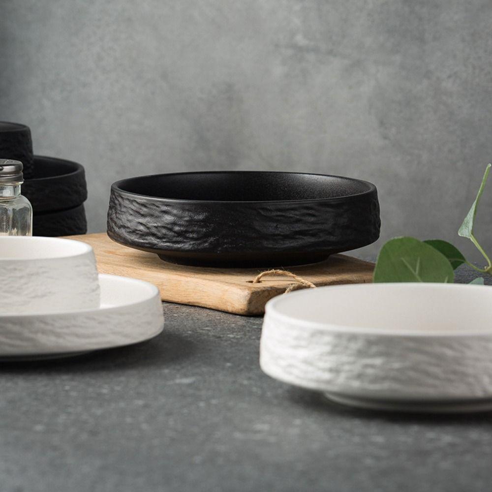 Japanese Style Ceramic Western Dish Durable Retro Steak Plate Multi-Function Creative Storage Tray Commercial