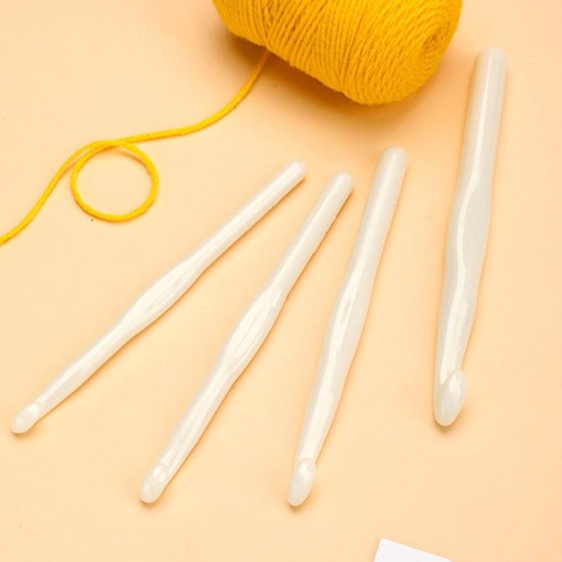 9Pieces White Acrylics Crochet Hook 3-10mm 12mm Ergonomic Handle Crochet Hook Needle for Beginner Experienced Hobbyist