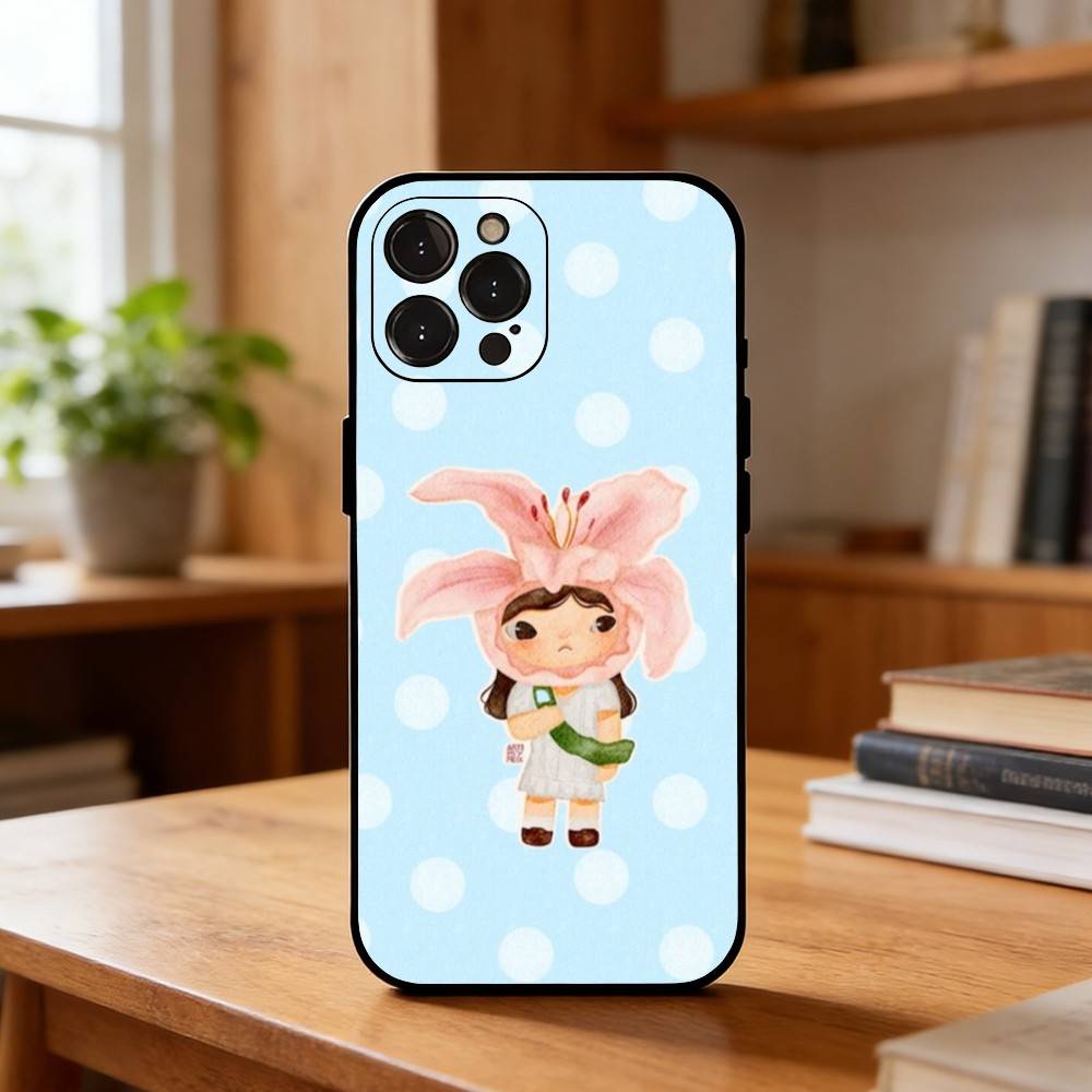 Cute Y-Yoshitomo Nara Phone Case For iPhone17,16,15,14,13,12Plus,Pro Max,XS,5G Soft Silicone Black Cover