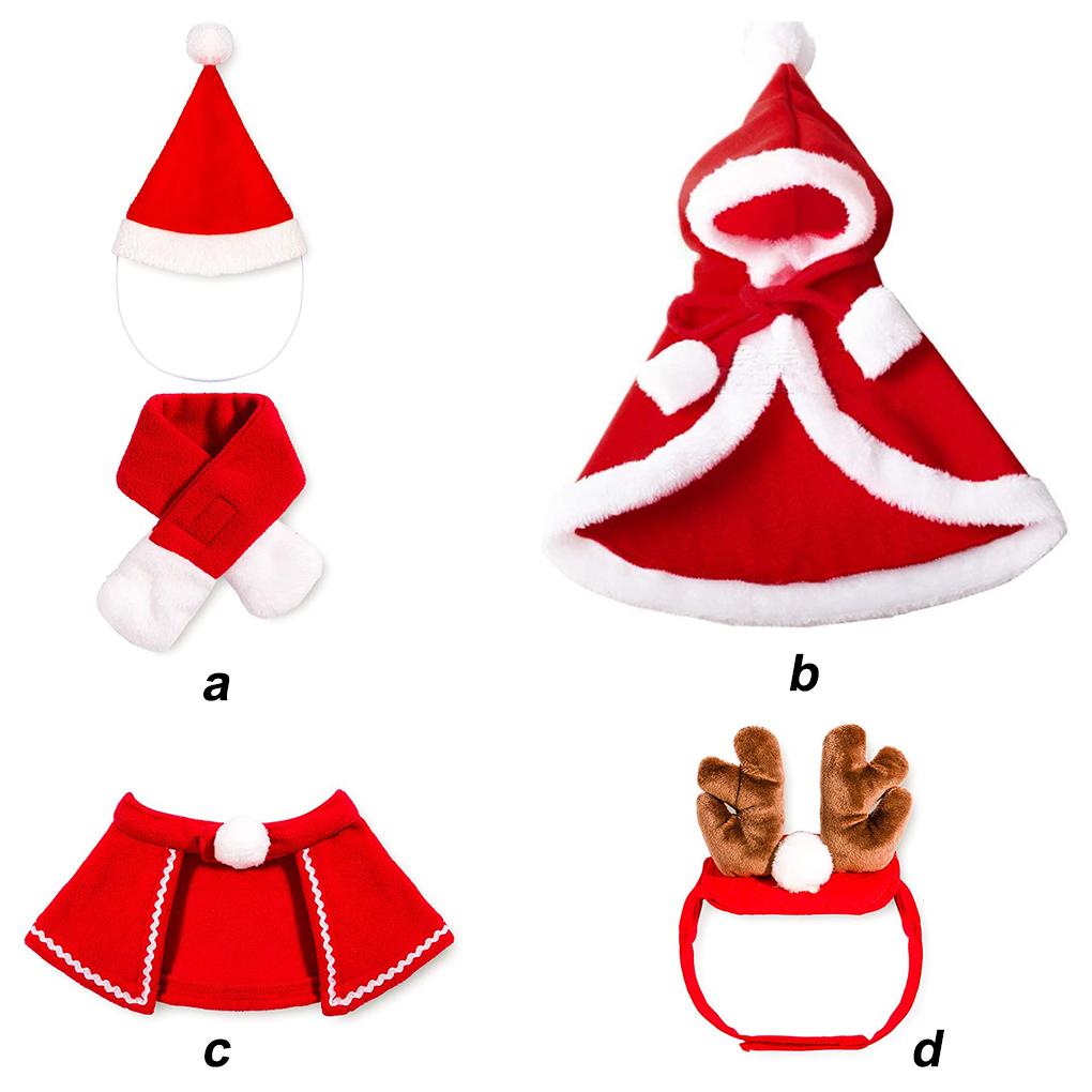 Christmas Winter Outfits Soft Medium-Sized Small-Sized Clothing Pet Cute Clothes Set Holiday Family Accessories Pets