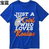 Soft Teeshirt Boys Oneck T Shirt Vintage Just A Girl Who Loves Koalas Classic For Unisex Tee Shirt Lightweight Tee Oversized Tshirt