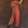 Women Casual Jumpsuits Short Sleeves V Neck Short Sleeve Wide Leg Overalls With Pockets