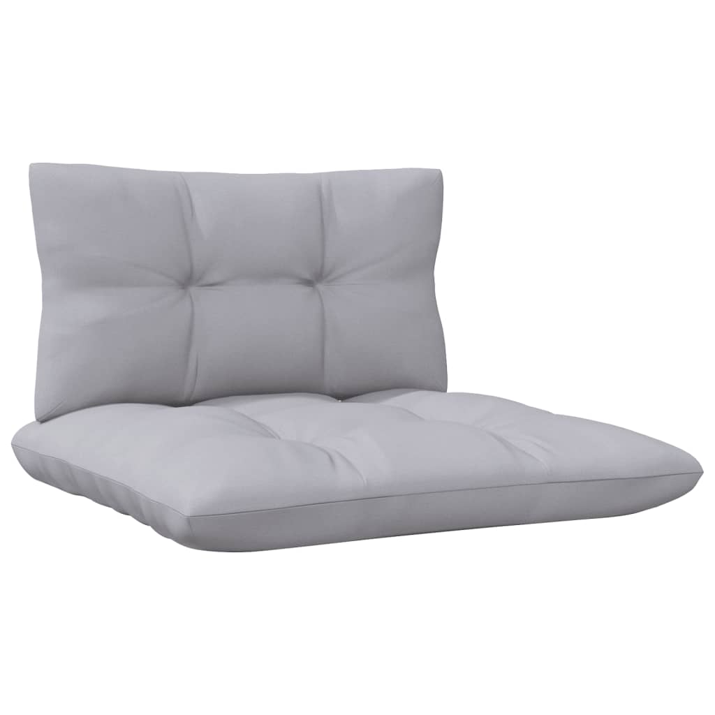 8 Piece Garden Lounge Set with Grey Cushions Pine Wood