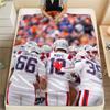 New England Patriots Players Printed Flannel Blanket, Soft Throw for Bedroom Sofa, Washable, Fan Merchandise, Great Gift.