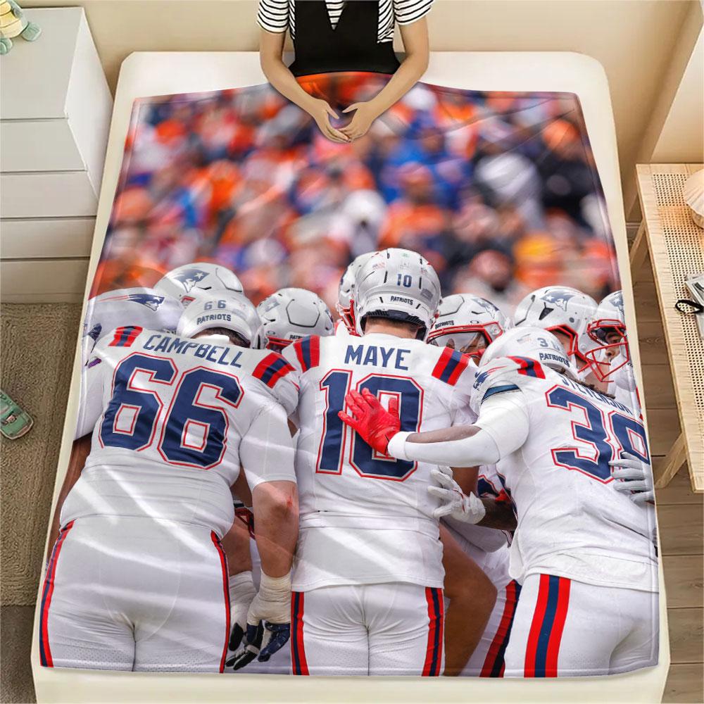 New England Patriots Players Printed Flannel Blanket, Soft Throw for Bedroom Sofa, Washable, Fan Merchandise, Great Gift.