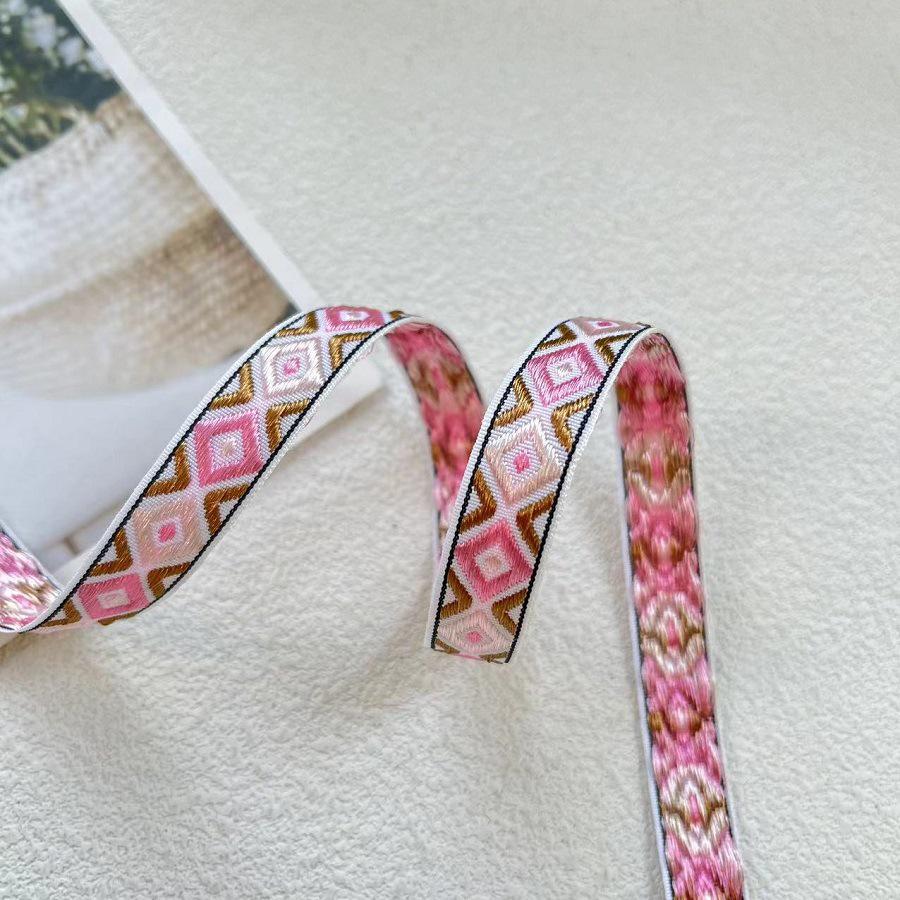 Ethnic Geometric Jacquard Webbing Accessory AH-2855, 1.4 CM Width.