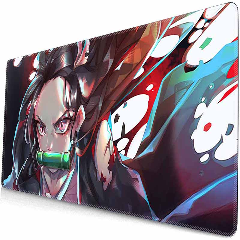 Anime Grils MouseMat Overwatch Gamer Cool Mouse Pad D_Demon Slayer Gamer Cabinet Large Non-Slip Mousepad XXL Keyboard Mat