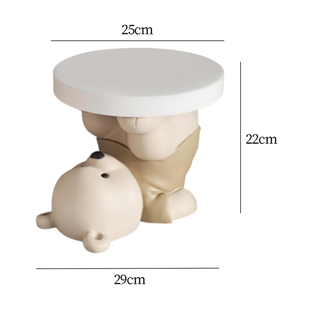 Bear Figurine Side Table, Minimalist End Table for Home Office