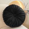 Light Luxury Solid Color Dutch Velvet Pumpkin Sofa Pillow Hand Sewn Wheel Shape Chair Waist Pillow Cushion