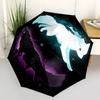 1pc Wolf Spirit Automatic Open/Close Umbrella 8-Rib Strong Frame, Portable Travel Umbrella for Women & Men, Birthday Gift Parties 038