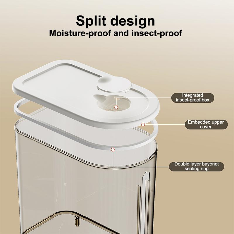 High-End Pressed Rice Bucket Insect-Proof Moisture-Proof Sealed Household Food-Grade Rice Box Flour Storage Container