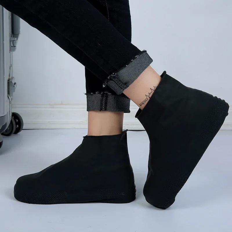 Rain Cover For Shoes Waterproof Rubber Anti Slip Rainny Boot Overshoes Raincoat Reusable Silicone Insoles Shoes For Travel