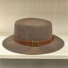 Flat top hat autumn and winter woolen hat retro British style temperament wide brim coffee top hat wide brim design