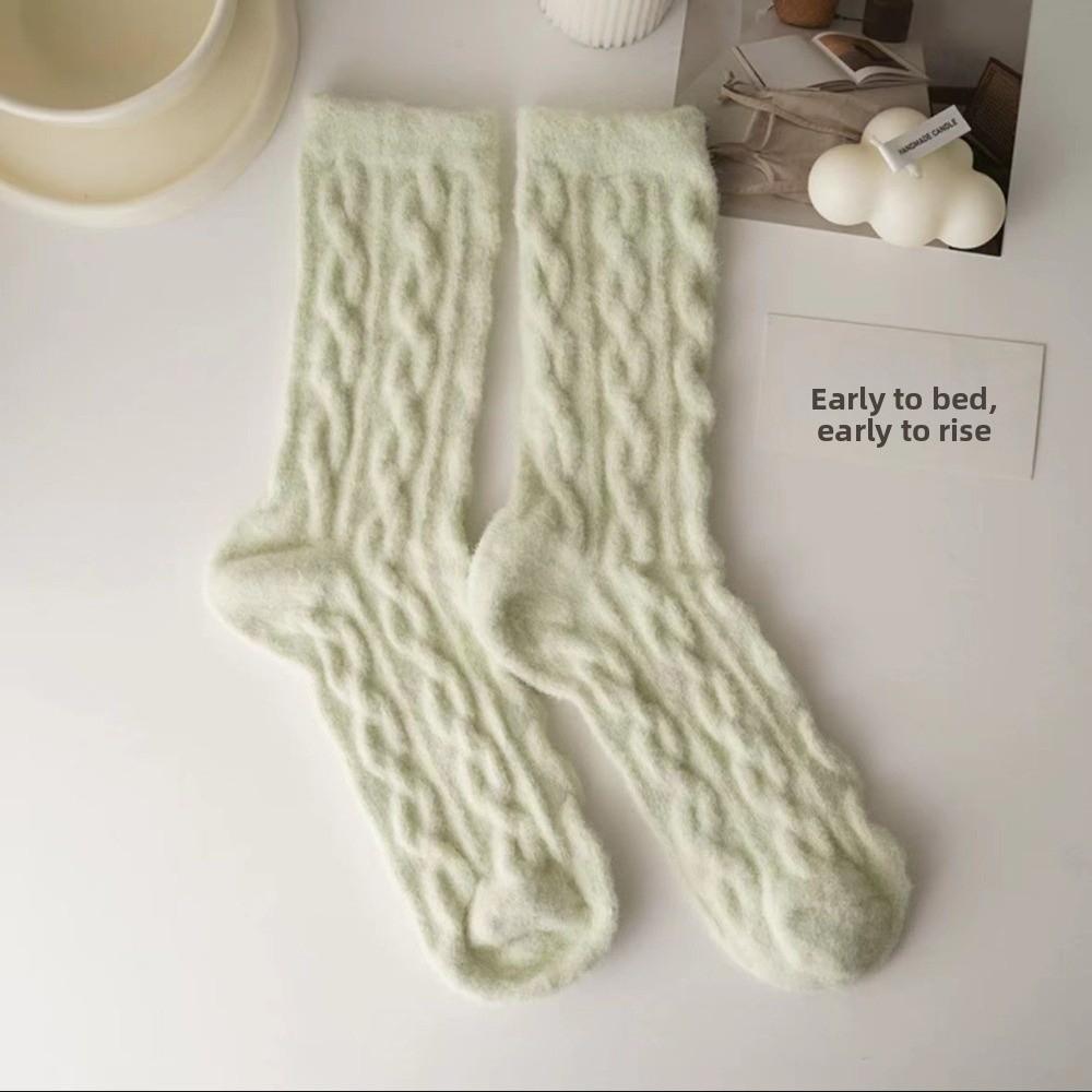 Plush Fluffy Socks Velvet Knitted Socks New Winter Warm Socks  Women